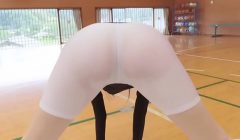 Manami Yamaguchi Yoga pants  black and white legs,ass-fetish running and yoga image video solo