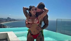 Naughty Brazilian Rides A Huge Dick And Takes A Cumload On Her Tits! Gabriella Euzebio