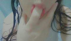 Naughty girl taking a hot shower and getting horny ending up masturbation at shower , mouth close up