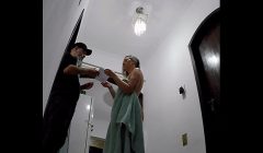 Playing naked in front of the delivery guy while my husband works.