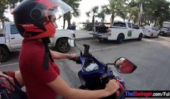 Amateur Thai teen girlfriend big titty fucked back in the hotel