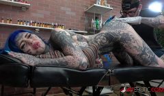 Amber Luke gets a asshole tattoo and a good fucking