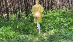 b. in pvc raincoat sucks an swallow dick