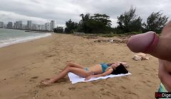 Babe Can I Cum On Your Tits? – Public Cock Flashing On The Beach