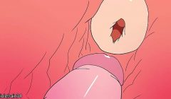 Bakugo fucks Uraraka Ochaco while he grabs her tits and then cums inside her