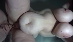 Bbw wife fucked from behind view from below…huge swinging tits….make this go viral