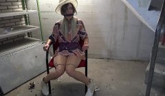 Blonde haired teen grabbed on her way to a costume party and bound , gagged