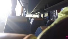 Blowjob on a public bus. Cute blonde set next to me and sucked and swallow cum – Full Video
