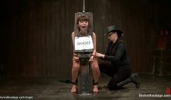 Bound Japanese slave hard punished