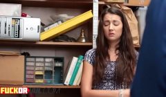 Brunette hottie talked into riding dick