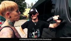BUMS BUS – The tattooed German Lady Kinky Cat has hot sex in traffic
