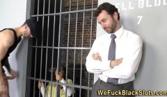 Busty black teen railed