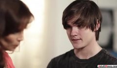 Busty milf stepmom rides stepsons cock