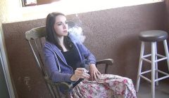 Emily Grey hot teen girl smoking a cigarette