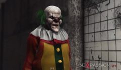 Evil clown plays with a sweet horny college girl in an abandoned hospital
