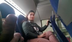 Exhibitionist seduces Milf to Suck & Jerk his Dick in Bus