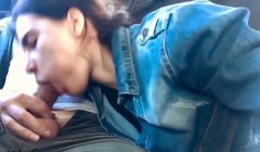 Girl  Blowjob Big Cock Stranger in the Car – Cum in Mouth