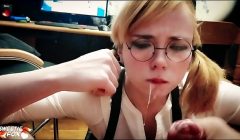 Honey Teenager Deep Sucking Big Cock – Cum in Mouth