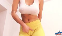 Hot Blonde Huge Tits! Big Shaved Puffy Pussy! Big Cameltoe!