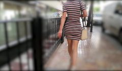 Hot Wife Walking In Tight Dress Wiggling Sexy Booty