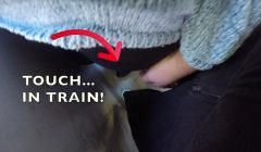 I Felt it with my Hand | He wasn’t Wearing Underwear inside. My Cuckold Lover Husband saw me Touching someone else’s Dick on the Train. All Three of us Liked it.