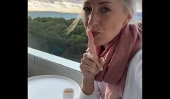I fingered myself to orgasm on a public hotel balcony in Mallorca!