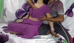 Indian Anita bhabi ki chudai perple saree me Desi video with Hindi audio