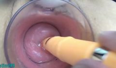 Japanese Milf Cervix Fucking with German real penis dildo and asian chopsticks