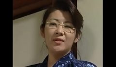 Japanese wife cheating on her old husband with his