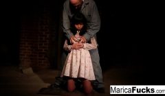 Marica gets stripped and fondled in the basement