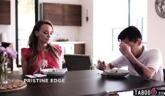 MILF stepmom Pristine Edge teaching stepson some manners in a different way