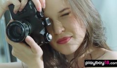 Naked all natural Ukrainian babe Serena Wood taking some erotic selfies