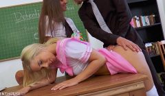 Naughty s Amirah Adara and Nesty spanked and fucked by professor