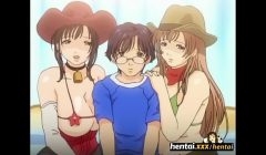 Nerd gets dick between busty babes tits – Boobalicious – Hentai.xxx