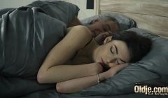 Old and Young Horny young girl seduces grandpa and gets his cock inside her