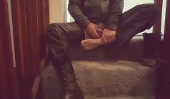 Old Biker Gets Ready to Ride