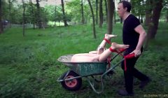 Outdoor dirty bondage humiliation for a broken  slave