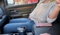 Petite Babe Squirts in Car and Wears Remote Control Vibrator in Public at Target