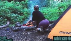 Real Sex in the forest. Fucked a tourist in a tent