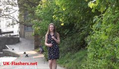 Sexy teen flasher Lauras amateur public nudity and voyeur exposure of small tits
