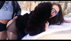 Slut Wife, Fucking in Сar on Road!!!