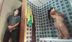 Spying and fucking my hot big ass stepsister in the shower (compilation)