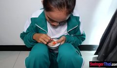 Squid Game parody with big ass amateur teen from Thailand losing the game