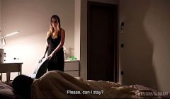 Stepson and stepmother during thunder.