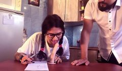 studying cocksucking and in reward gets big cock, lots of cum on face