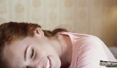 The sexy and horny teen asks grandpa to fuck her pussy doggystyle missionary and multiple positions and then let her suck his cock deepthroat until it is time to cum on her face so she can lick the cum from her fingers too