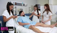 Three Hot Doctors Take Turns Bouncing Up And Down On Lucky Patient’s Dick