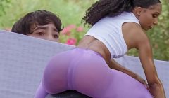 Young Boy SNEAKING on Her HOT MILF Neighbor Doing Her Workout – MILFED