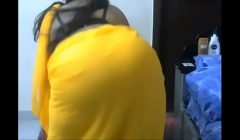 desi priya aunty saree strip  and teasing