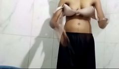 Indian Fitness Trainer bathing alone